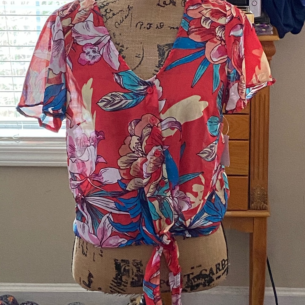 Tropical Print Top